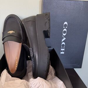 Coach Ladies Classic Black Slip-On Loafers
